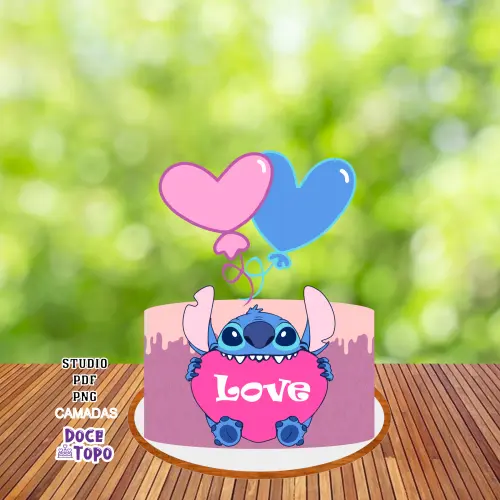 Topo de Bolo Stitch 07 Studio/PDF/PNG