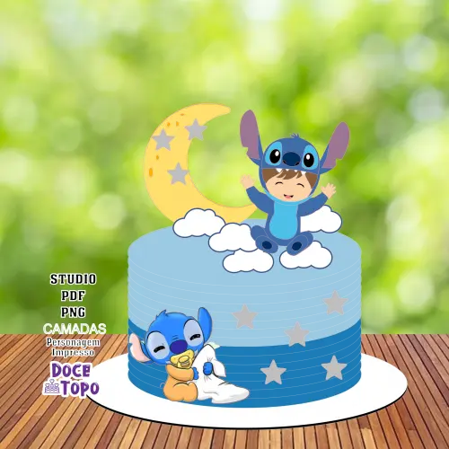 Topo de Bolo Stitch 12 Studio/PDF/PNG