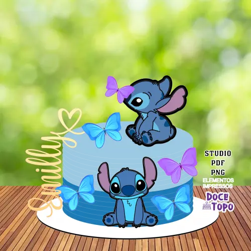 Topo de Bolo Stitch 14 Studio/PDF/PNG