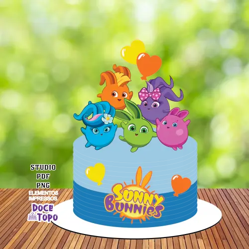 Topo de Bolo Sunny Bunnies 01 Studio/PDF/PNG