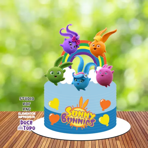 Topo de Bolo Sunny Bunnies 02 Studio/PDF/PNG
