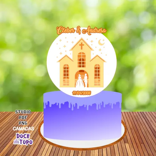 Topo de Bolo Casamento 01 Studio/PDF/PNG