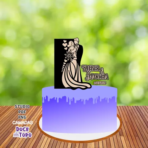Topo de Bolo Casamento 02 Studio/PDF/PNG