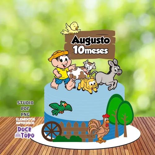 Topo de Bolo Chico Bento 01 Studio/PDF/PNG