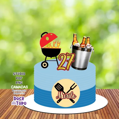 Topo de Bolo Churrasco 04 Studio/PDF/PNG