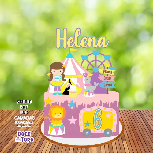 Topo de Bolo Circo 04 Studio/PDF/PNG