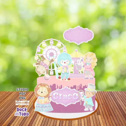 Topo de Bolo Circo 05 Studio/PDF/PNG