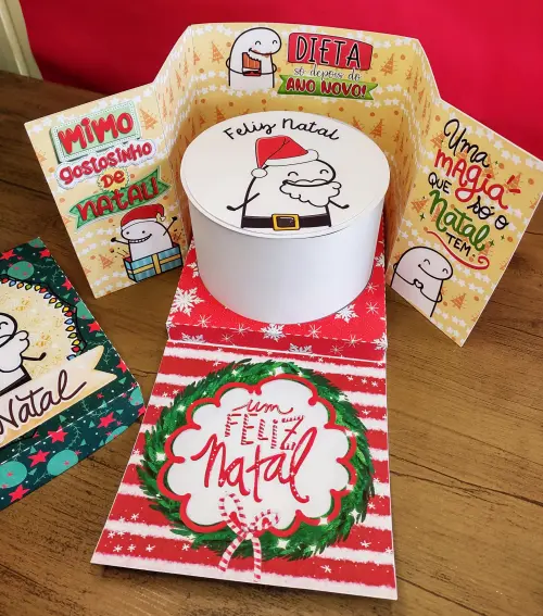 Arquivo Corte Caixa Bentô Cake Flork Natal PDF/STUDIO