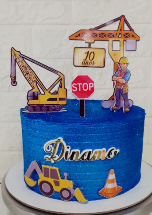 Topo de Bolo Construtor 02 Studio/PDF/PNG