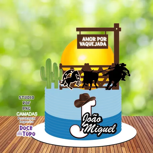 Topo de bolo Cowboy 08 Studio/PDF/PNG