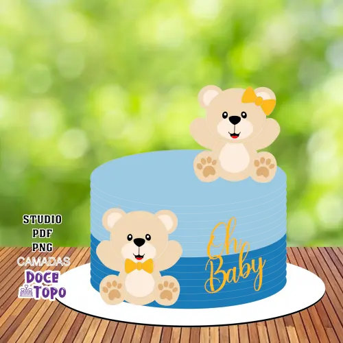 Topo de Bolo Chá Revelação 13 Studio/PDF/PNG