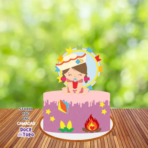 Topo de Bolo Baby Festa Junina 01 Studio/PDF/PNG