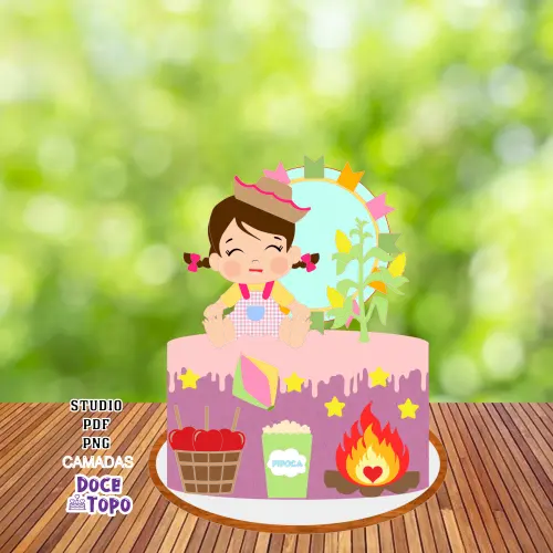 Topo de Bolo Baby Festa Junina 05 Studio/PDF/PNG