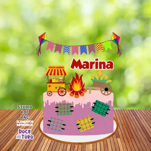 Topo de Bolo Festa Junina 02 Studio/PDF/PNG