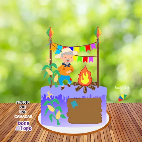Topo de Bolo Festa Junina 04 Studio/PDF/PNG