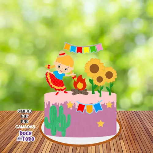 Topo de Bolo Festa Junina 14 Studio/PDF/PNG