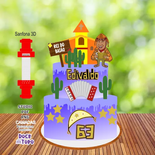 Topo de Bolo Festa Junina 20 Studio/PDF/PNG