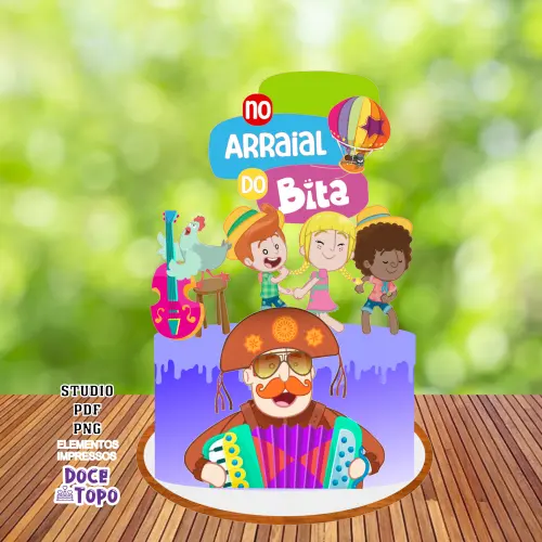 Topo de Bolo Festa Junina Mundo Bita 02 Studio/PDF/PNG