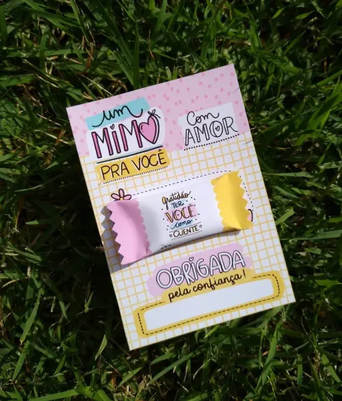 Arquivo Cartão Balinha Brinco Tag Clientes STUDIO/PDF/PNG