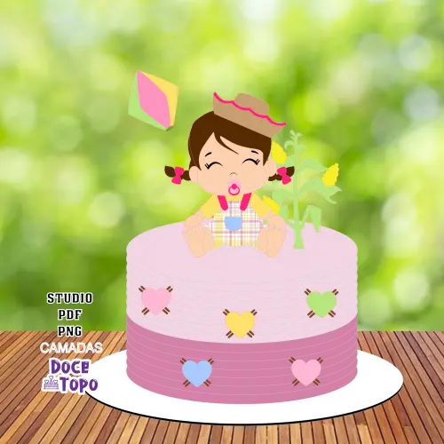 Topo de Bolo Baby Festa Junina 04 Studio/PDF/PNG