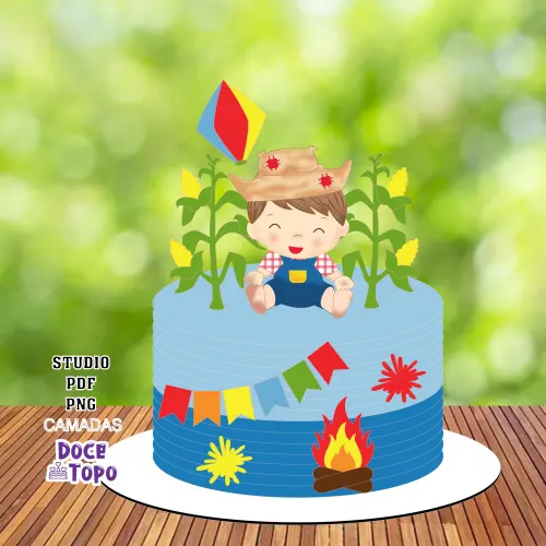 Topo de Bolo Baby Festa Junina 06 Studio/PDF/PNG