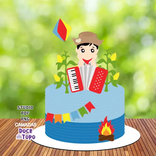 Topo de Bolo Festa Junina 06 Studio/PDF/PNG