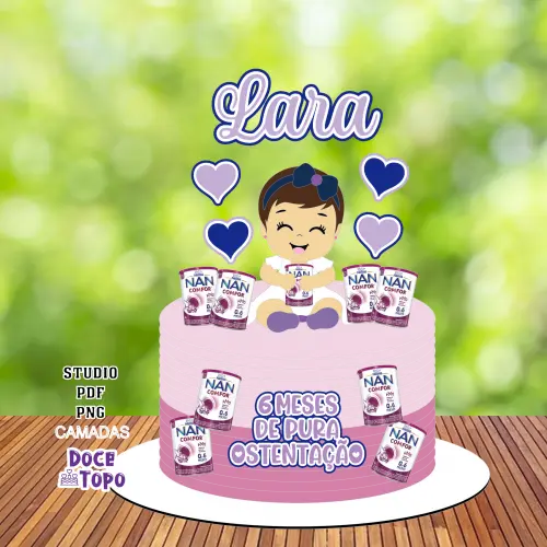 Topo de Bolo Bebê Lata de Nan 01 Studio/PDF/PNG