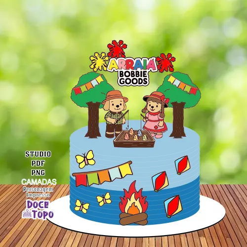 Topo de Bolo Bobbie Goods Arraiá Studio/PDF/PNG