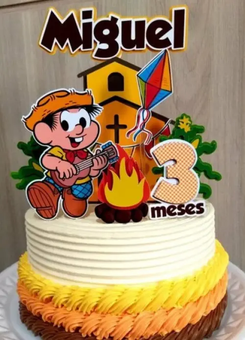 Topo de Bolo Festa Junina - Chico Bento 01 Studio/PDF/PNG