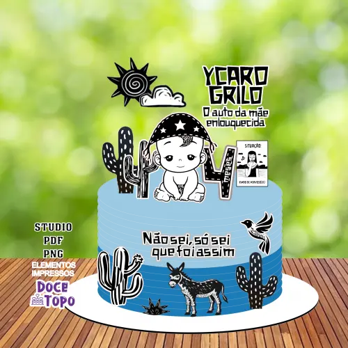 Topo de Bolo Festa Junina - O Auto da Mãe Enlouquecida 01 Studio/PDF/PNG