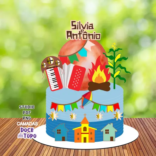 Topo de Bolo Festa Junina 11 Studio/PDF/PNG