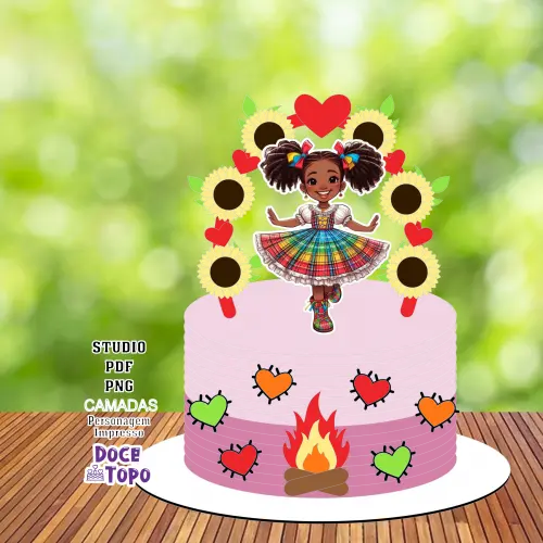 Topo de Bolo Festa Junina 26 Studio/PDF/PNG