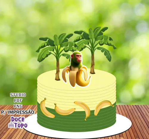 Topo de Bolo Chimpanzini Bananini Studio/PDF/PNG