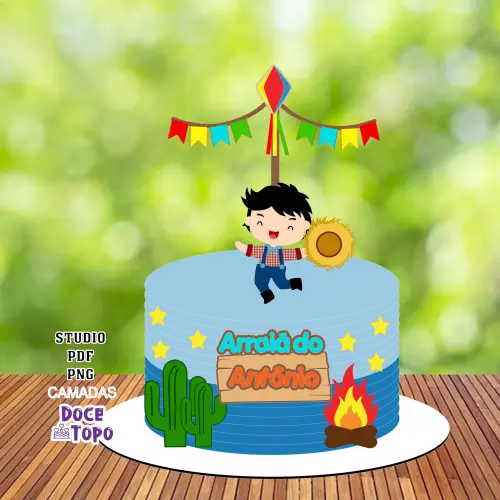Topo de Bolo Festa Junina 12 Studio/PDF/PNG