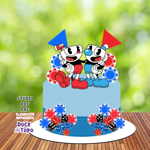 Topo de Bolo Cuphead 01 Studio/PDF/PNG
