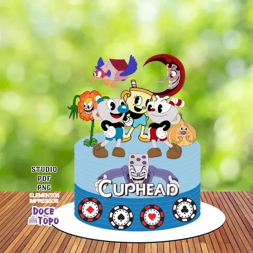 Topo de Bolo Cuphead 02 Studio/PDF/PNG