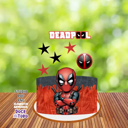 Topo de Bolo DeadPool 01 Studio/PDF/PNG