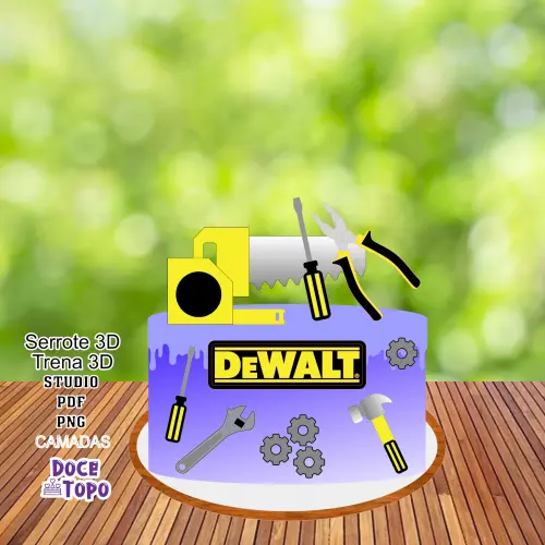 Topo de Bolo DeWalt Studio/PDF/PNG