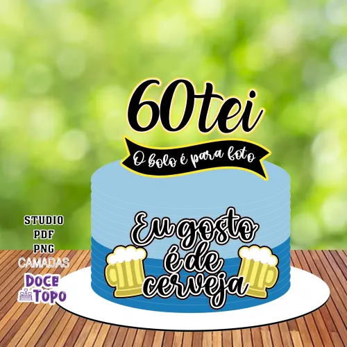 Topo de Bolo Cerveja 01 Studio/PDF/PNG