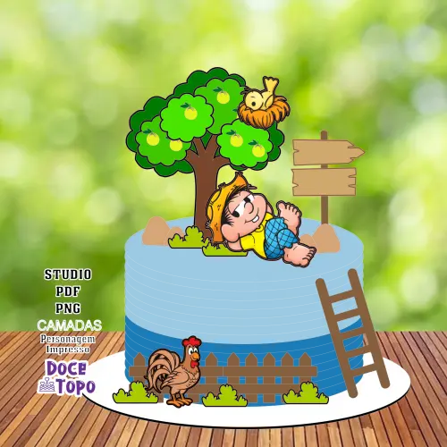 Topo de Bolo Chico Bento 02 Studio/PDF/PNG