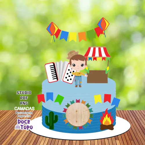 Topo de Bolo Festa Junina 16 Studio/PDF/PNG