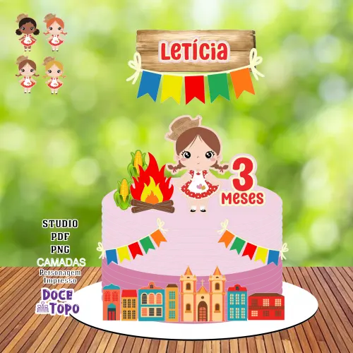 Topo de Bolo Festa Junina 32 Studio/PDF/PNG