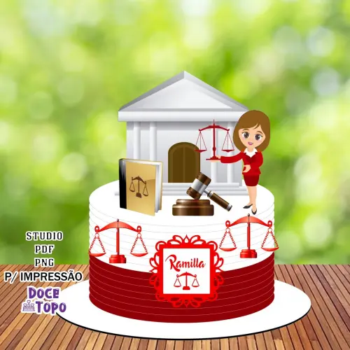 Topo de Bolo Advogada Studio/PDF/PNG