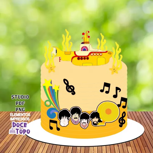Topo de Bolo Beatles 01 Studio/PDF/PNG