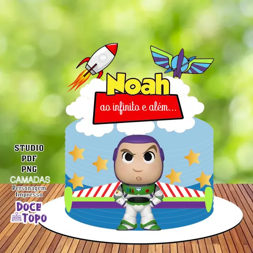 Topo de Bolo Buzz Lightyear 02 Studio/PDF/PNG