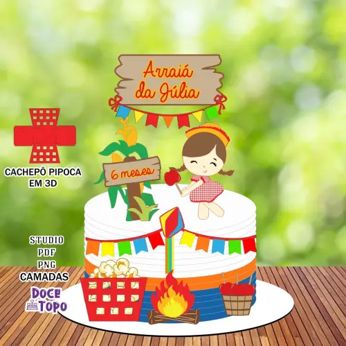 Topo de Bolo Festa Junina 35 Studio/PDF/PNG