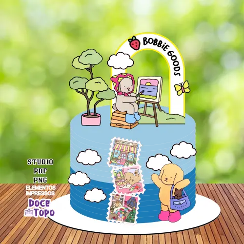 Topo de Bolo Bobbie Goods 03 Studio/PDF/PNG