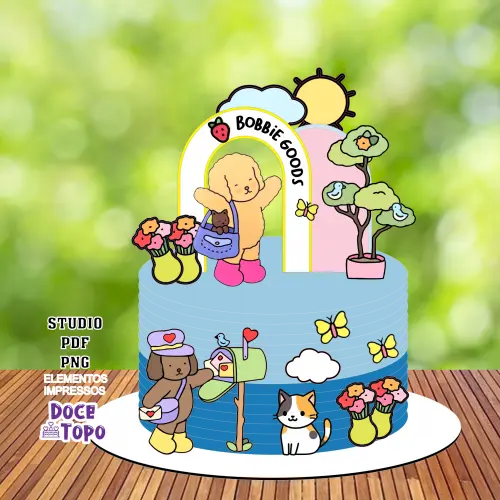 Topo de Bolo Bobbie Goods 04 Studio/PDF/PNG