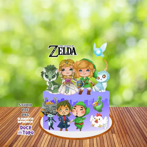 Topo de Bolo Zelda 01 Studio/PDF/PNG