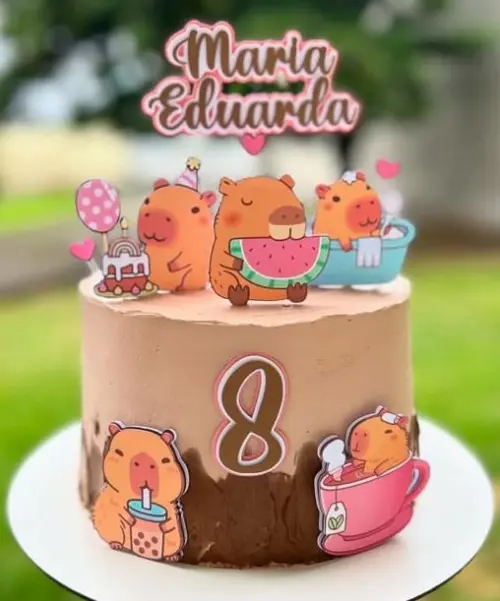 Topo de Bolo Capivara 04 Studio/PDF/PNG